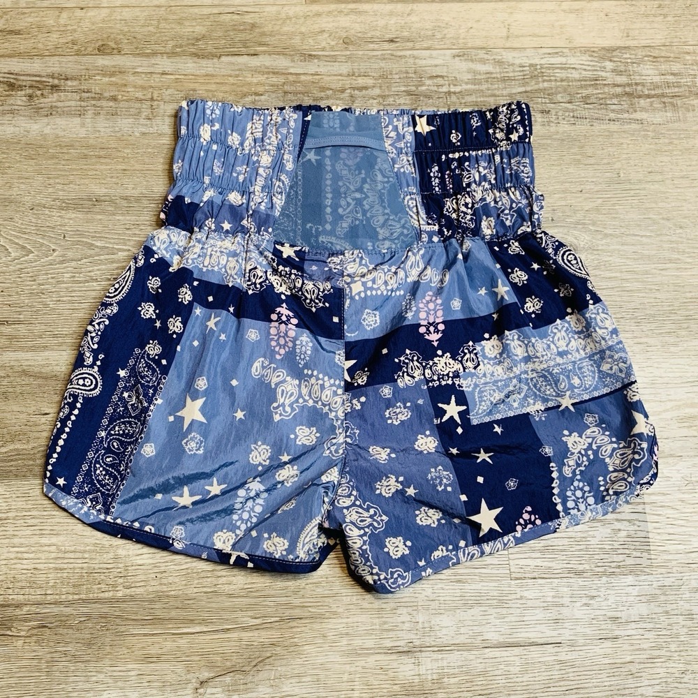 Free People Movement Womens‎ Size XS The Way Home Blue Bandana Paisley Shorts - Picture 5 of 5